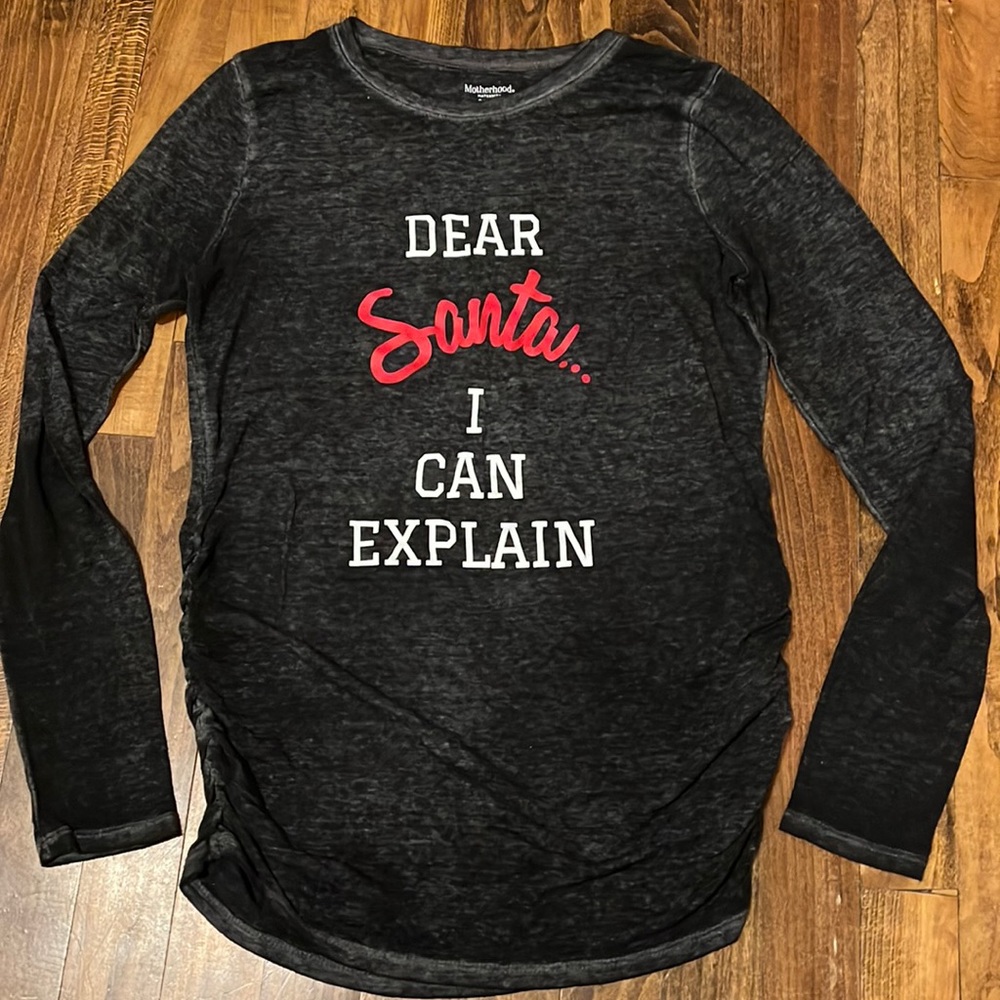 Motherhood maternity LS Santa shirt